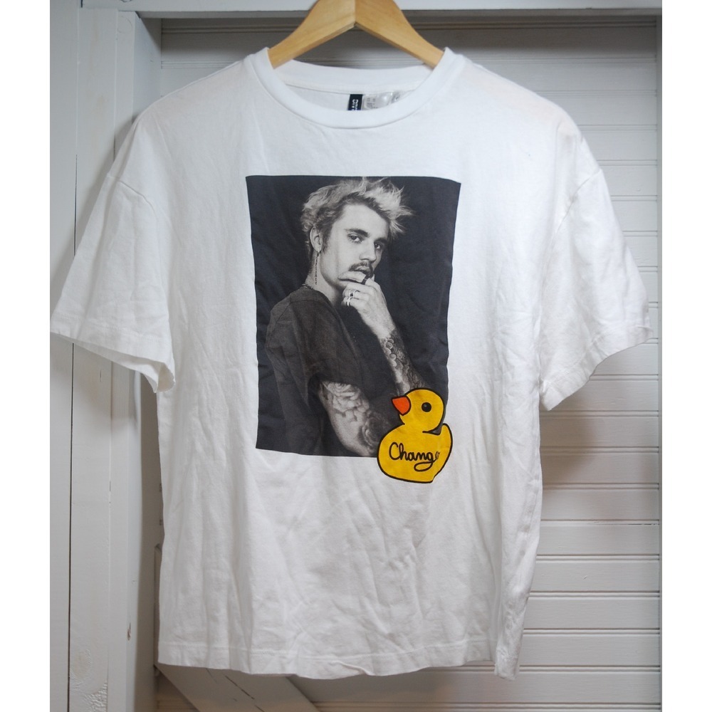 Justin Bieber T-shirt XS Changes 2020 Divided H&M Cropped oversized tee